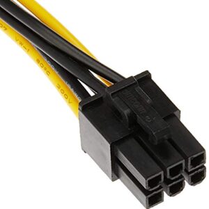 Monoprice SATA Cable - 0.67 Feet - Black | SATA 15pin to 6pin PCI Express Card Power Cable