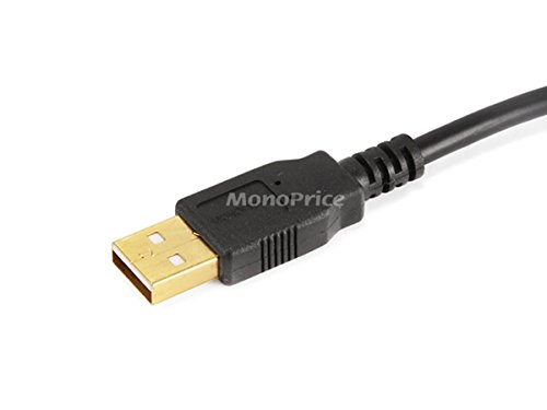 Monoprice USB 2.0 Cable - 1.5 Feet - White | USB Type-A Male to USB Type-A Male, 28/24AWG, Gold Plated, 480 Mbps