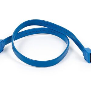 Monoprice 18-Inch SATA III 6.0 Gbps Cable with Locking Latch and 90-Degree Plug - Blue