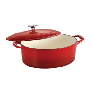 tramontina enameled cast iron covered dutch oven 5.5-quart gradated red, 80131/051ds
