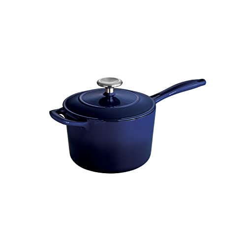 Tramontina Covered Sauce Pan Enameled Cast Iron 2.5-Quart, Gradated Cobalt, 80131/070DS