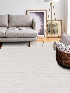 bashian radiance collection wz hand loomed 100% viscose area rug, 5.6' x 8.6', white