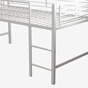 DHP Junior Twin Metal Loft Bed with Slide, Multifunctional Design, White with White Slide