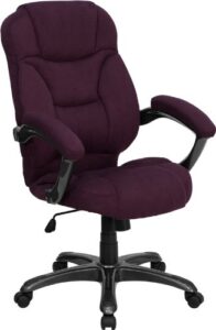 obiwansales super soft grape purple microfiber fabric executive high back office desk chairs