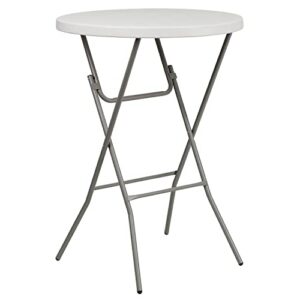flash furniture kathryn 2.63-foot round granite white plastic bar height folding table