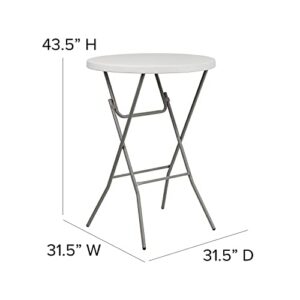 Flash Furniture Kathryn 2.63-Foot Round Granite White Plastic Bar Height Folding Table
