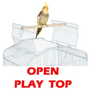 66-Inch Open Top Flight Bird Cage for Cockatiel Quaker Parrot Sun Parakeet Green Cheek Conures Finch Budgie Lovebird Parrotlet Canary Finch Pet Bird Cage with Rolling Stand