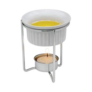 Maine Man Butter Warmer Set, Ceramic Ramekins with Chrome-Plated Steel Wire, Set of 2, 3-Ounce Capacity