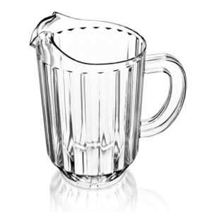 new star foodservice 46106 resturant-grade polycarbonate plastic water pitcher, 60 oz, clear