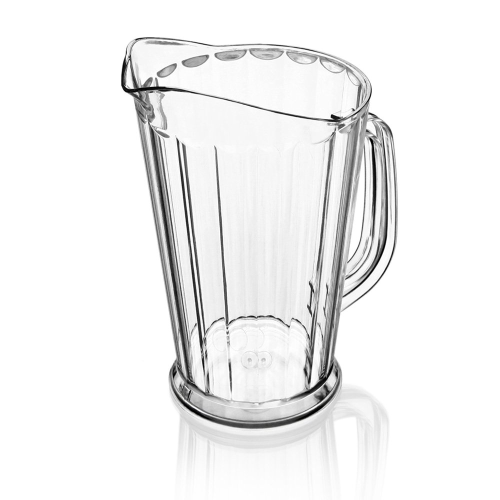 New Star Foodservice 46151 Resturant-Grade Polycarbonate Plastic Tapered Style Water Pitcher, 60 oz, Clear, Set of 12