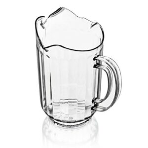 New Star 46229 Polycarbonate Plastic Restaurant Water Pitcher with 3 Spouts, 60-Ounce, Clear