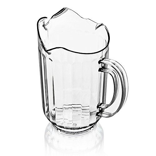 New Star Foodservice 46236 Resturant-Grade Polycarbonate Plastic Water Pitcher with 3 Spouts, 60 oz, Clear, Set of 12