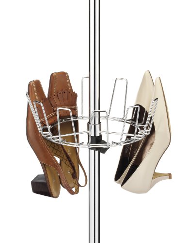 Whitmor 6 Tier Floor-To-Ceiling Shoe Spinner - Adjustable with Basket