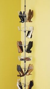 Whitmor 6 Tier Floor-To-Ceiling Shoe Spinner - Adjustable with Basket