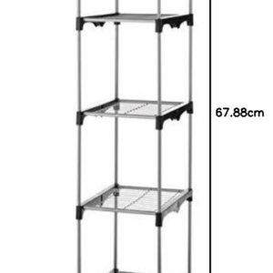 Whitmor 5 Tier Shelf Tower - Closet Storage Organizer,Silver