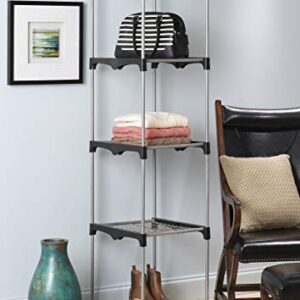 Whitmor 5 Tier Shelf Tower - Closet Storage Organizer,Silver