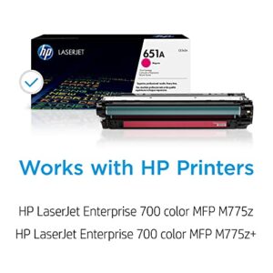 HP 651A Magenta Toner Cartridge | Works with HP LaserJet Enterprise 700 color MFP M775 Series | CE343A