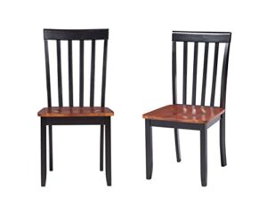 boraam bloomington dining chair, black/cherry, set of 2