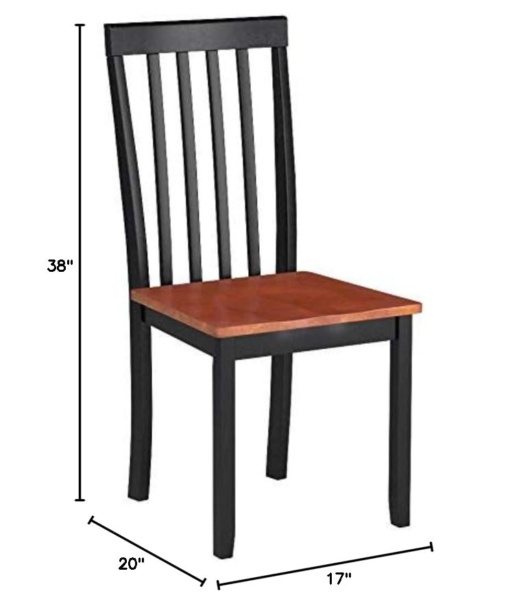 Boraam Bloomington Dining Chair, Black/Cherry, Set of 2