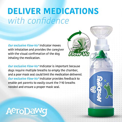 AeroDawg The Original Canine Aerosol Chamber Inhaler Spacer for Small Dogs and Puppies with Exclusive Flow-VU* Indicator