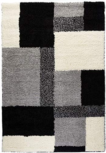 Well Woven Madison Shag Cubes Black Modern Area Rug 5'3" x 7'3"