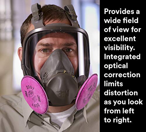 3M Respirator Kit, Full Face 6800, Reusable, Medium, Plus 4 Particulate Filters 2097, P100 for Mold Remediation, Dust, Lead, Asbestos