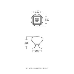 Liberty P20387-SN-C 32mm Square Cabinet Hardware Knob with Square Base