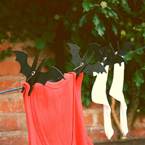 SUCK UK Spooky Bat Pegs, Black