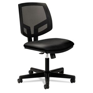 hon volt leather task chair - mesh back computer chair for office desk, black (h5713)