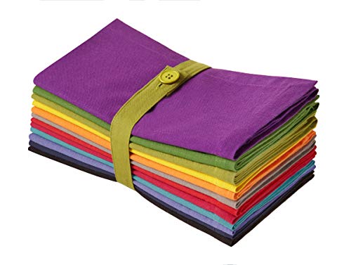 COTTON CRAFT Multicolor Cloth Napkins - Set of 12 Pure Cotton Everyday Lunch Dinner Napkin - Spring Summer Fall Holiday Birthday Party Gift - Soft Washable Absorbent Reusable Napkin - Oversized 20x20