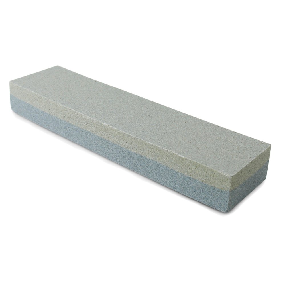 New Star Foodservice 36480 Combination Sharpening Stone Knife Sharpener, 8" x 2" x 1", Silver & Grey