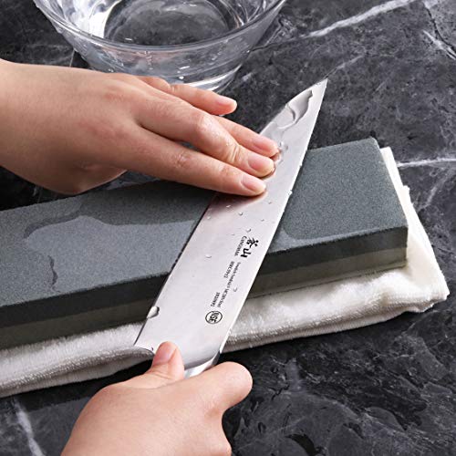 New Star Foodservice 36503 Combination Sharpening Stone Knife Sharpener, 12" x 2-1/2" x 1-1/2", Gray