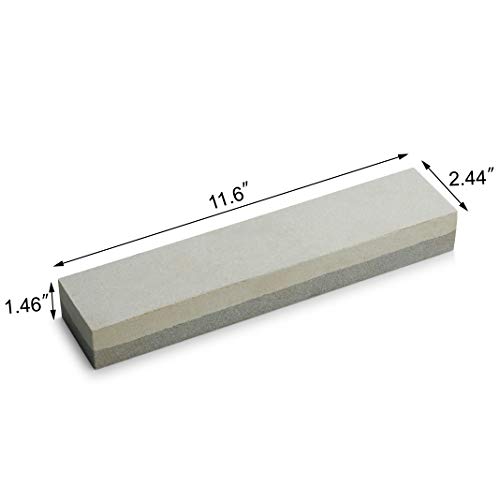 New Star Foodservice 36503 Combination Sharpening Stone Knife Sharpener, 12" x 2-1/2" x 1-1/2", Gray