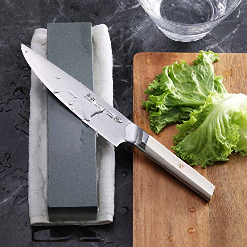 New Star Foodservice 36503 Combination Sharpening Stone Knife Sharpener, 12" x 2-1/2" x 1-1/2", Gray