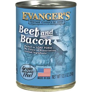 evanger's heritage classics beef & bacon for dogs - 12, 12.5 oz cans