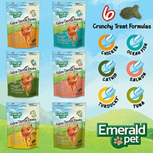 Feline Dental Treats — Tasty and Crunchy Cat Dental Treats Grain Free — Natural Dental Treats to Clean Cat Teeth, Freshen Cat Breath, and Reduce Plaque and Tartar Buildup — Chicken Treats, 3 oz