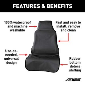 ARIES 3142-09 Seat Defender 58-Inch x 23-Inch Black Waterproof Universal Bucket Car Seat Cover Protector