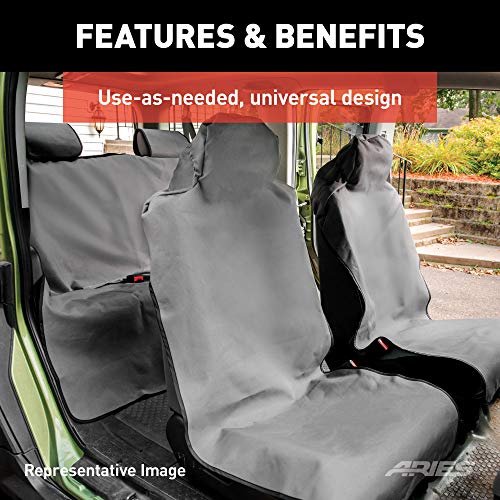 ARIES 3142-01 Seat Defender 58-Inch x 23-Inch Grey Waterproof Universal Bucket Car Seat Cover Protector