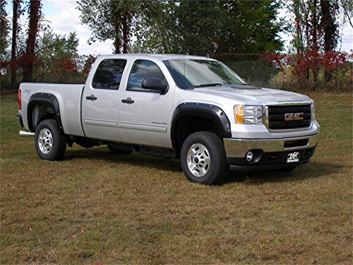 Stampede - Ruff Riderz Pocket Style Fender Flares | 2007 - 2014 GMC Sierra 2500 HD (78.7"/97.6"Bed) 3500 HD (69.3"/78.7"/97.6"Bed), Smooth Black - 4 Pcs. | 8425-2