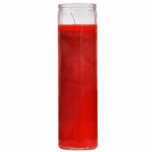 red 7 day unscented 1 color candle in glass