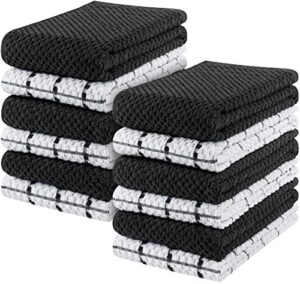utopia towels kitchen towels, 15 x 25 inches, 100% ring spun cotton super soft and absorbent black dish towels, tea towels and bar towels, (pack of 12)