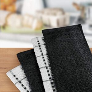 Utopia Towels Kitchen Towels, 15 x 25 Inches, 100% Ring Spun Cotton Super Soft and Absorbent Black Dish Towels, Tea Towels and Bar Towels, (Pack of 12)