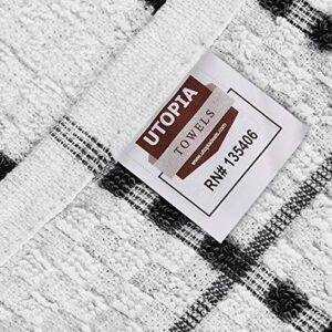 Utopia Towels Kitchen Towels, 15 x 25 Inches, 100% Ring Spun Cotton Super Soft and Absorbent Black Dish Towels, Tea Towels and Bar Towels, (Pack of 12)