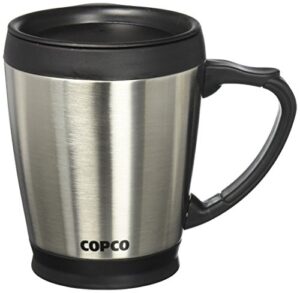 wilton double wall copco desktop stainless steel coffee mug, 1 count (pack of 1), stainless