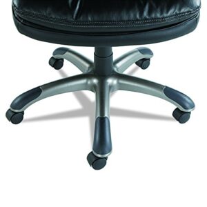 OIF Executive Swivel/Tilt Leather High-Back Chair, Fixed Arched Arms, Black