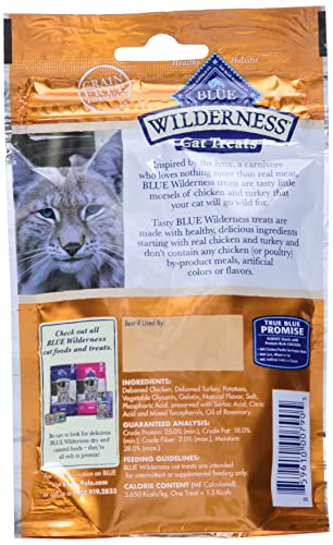 Blue Buffalo Wilderness Grain Free Soft-Moist Cat Treats, Chicken & Turkey 2-oz Bag