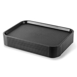 new star foodservice 24517 black plastic fast food tray, 12 by 16-inch, set of 12
