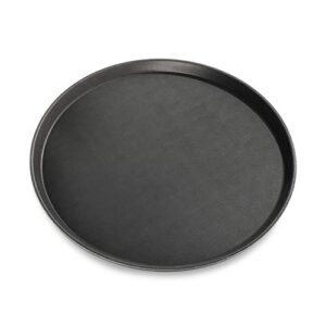 New Star Foodservice 25330 Restaurant Grade Non-Slip Tray, Plastic, Rubber Lined, Round (18-Inch, Black)