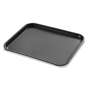 New Star Foodservice 24692 Black Plastic Fast Food Tray, 14 by 18-Inch, Set of 12