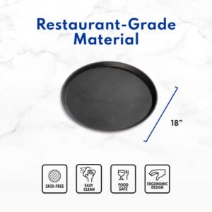 New Star Foodservice 25361 Restaurant Grade Non-Slip Tray, Plastic, Rubber Lined, Round (18-Inch, Brown)